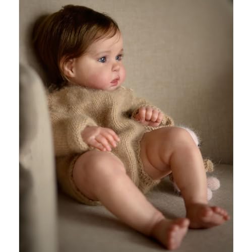 YIHANGG 50cm Reborn Baby Puppe 20Zoll Realistisch Kleinkind Körper aus Stoff Niedlich Bebe Prinzessin Puppe Verkleiden Geburtstag Weihnachten Geschenk – Bild 4