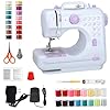 Mini Sewing Machine for Beginners, Portable Electric Sewing Machine with Dual Speed, 12 Built-in Stitches, Foot Pedal, and Accessories Kit for Home DIY Projects & Gift