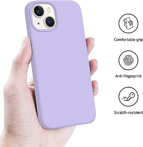Image of NAFS Silicone Case Compatible with iPhone 14 | Camera Protect Microfiber Lining Cover | Case Cover for iPhone 14 (Light Purple)