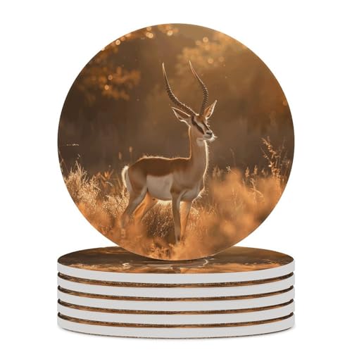 Dessous de verre en céramique lot de 6 avec support liège isolant pour table - 2