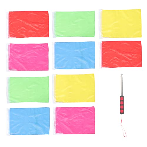 VORCOOL 1 Juego de Guías Amarillas Y Rojas Color de Viaje Mini Asta de Bandera para Verde de Guía Accesorio de Barra de Acero Rosa Resistente Desgaste Barra Portátil Telescópica Azul Cover