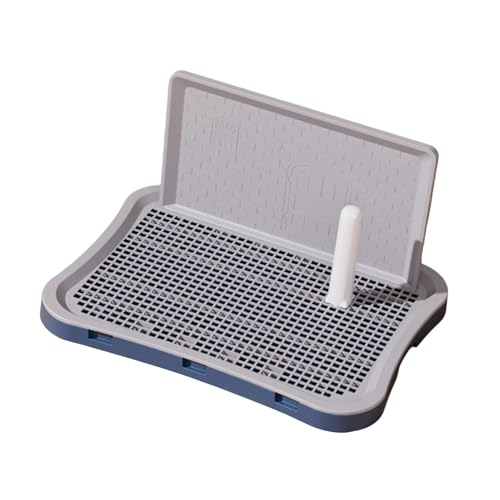 Generic Dog Toilet Pet Puppy Training Potty with Protection Wall Removable Post No Spilling Indoor Dog Potty Tray for Apartment Bunny, Small Dark Blue