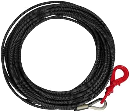 Heavy Duty 1/2" x 100ft Winch Cable with Swivel Hook - 4400Lbs Breaking Strength, Self-Locking Wire for SUVs, Trucks, Off-Road Vehicles, Towing & Recovery
