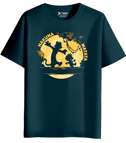 Image of XENOVAURBAN Men's Graphic Printed RN-HKM Round Neck Regular and Plus Size Cotton T-Shirt