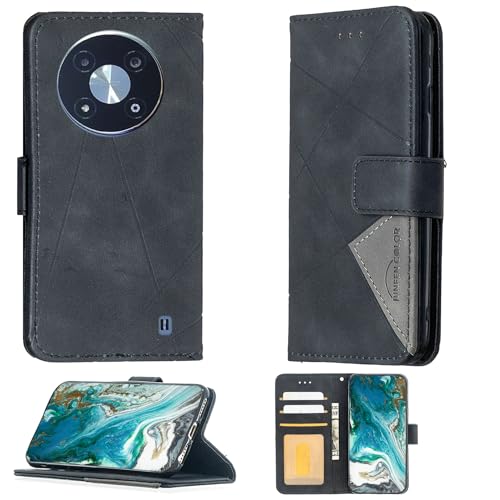 Aroepurt Case Compatible for Zte 7160n 5g UG Phone U23 Phone Case Cover [with Tempered Glass Screen Protector] Flip Stand Cover PU Leather Wallet Case Black