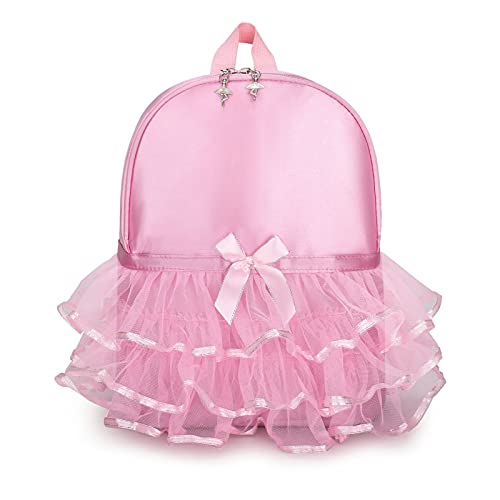 Sac à dos de danse nylon rose motif ballerine fillette cartable école 26x32cm
