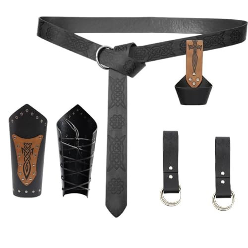 Attelle de bras médiévale et accessoires ajustables 6 pièces pour cosplay mixte