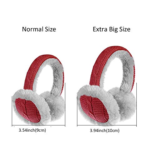 Ear Warmers In 6 Colors - Classic Unisex Earwarmer Outdoor Earmuffs For Sports&Personal Care by Aurya (Red Knitted) - Thumbnail 7