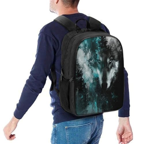 Mochila infantil Wolves in The Moonlight con estampado 3D resistente de dibujos animados 5