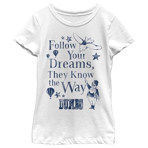 T-shirt Disney Fille Follow Dreams XL le haut blanc qui inspire les rêves