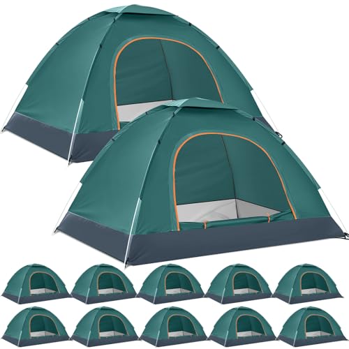 Woanger 10 Pack Bulk 2 Person Camping Tents for Homeless Lightweight Outdoor Tent with Rain Fly and Carrying Bag Waterproof Windproof Setup Pop Up for Homeless Camping Backpacking