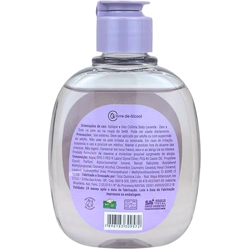 Zero a Dois, Colônia Infantil, Aroma Baby Lavanda, 150ml