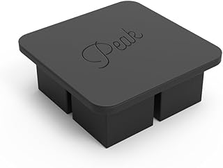 W&P Peak Silicone Extra Large Cube Ice Tray w/ Protective Lid | Charcoal | Easy to Remove Ice Cubes | Food Grade Premium Silicone | Dishwasher Safe, BPA Free