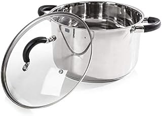 Tower T80837, Casserole Dish, 24cm- Stainless Steel, Silver, 26 x 28 x 17 cm