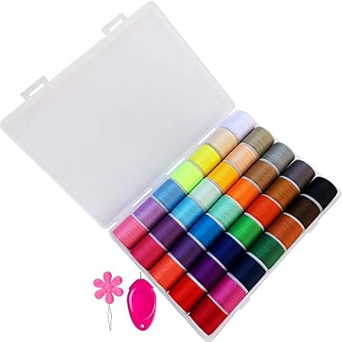 35 Color Set of Polyester Sewing Thread with Needle threaders for Hand & Machine Sewing Cover