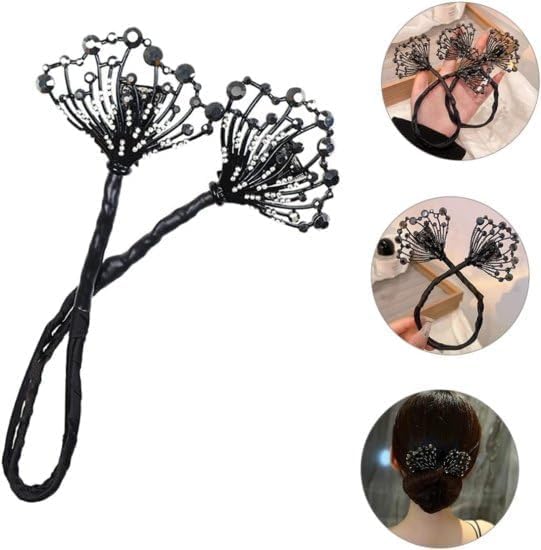 VIETNAM Floral Hair Bun Maker Clip for Women - Elegant Twist Shaper with Rhinestone Metal Clips - Easy Hair Accessories for Daily, Party, and Wedding Hairstyles - Stylish Bun Shaper for Ladies Special Occasions-image-36