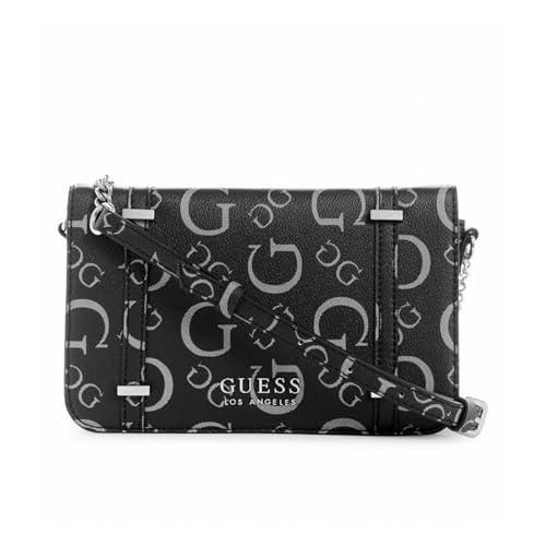 GUESS Mihok Umhängetasche mit Foldover-Logo, Kohle Multi, Einheitsgröße