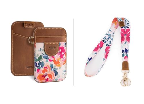 POCKT Slim Card Holder Wallet + Neck Lanyard for Keys Bundle for Women | Season