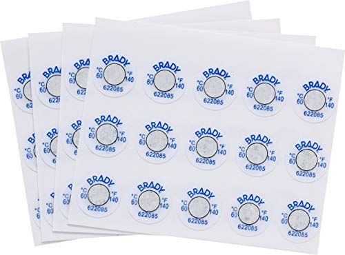 Etiqueta indicadora de temperatura Brady TIL-1-60C/140F-DIA en poliéster autoadhesivo
