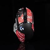 Hokeyio Mouse Grip Tape Sticker for Logitech G502 Hero SE Non Slip Suck Sweat Pre Cut Bloody Red