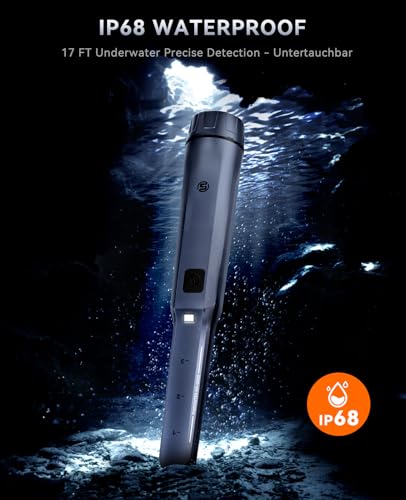 Image of SUNPOW Metal Detector Pinpointer Rechargeable - 800mAh Battery for 15H Use - IP68 Fully Waterproof Handheld Wand - 360 Side-Scan Probe - Treasure Hunting Accessory for Adults & Kids - NXGD02