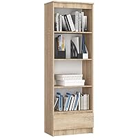 AKORD Kantoor Boekenkast 60 cm 1 Lade 4 Planken Meubels Staand voor