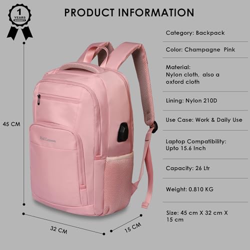 Image of Red Lemon Swiss Cut Design 15.6 inch Laptop Backpack for Men and Women, Stylish 26L Capacity, USB Charging Port, Anti-Theft Pocket & Accessories Organizer