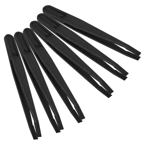 KOCKSHION 5pcs Carbon Fiber Flat Tip Anti-static Tweezers Set, High Precision Industrial Tweezers with Stable Grip and Reliable Clamping Force for DIY Electronics Projects and Laboratory