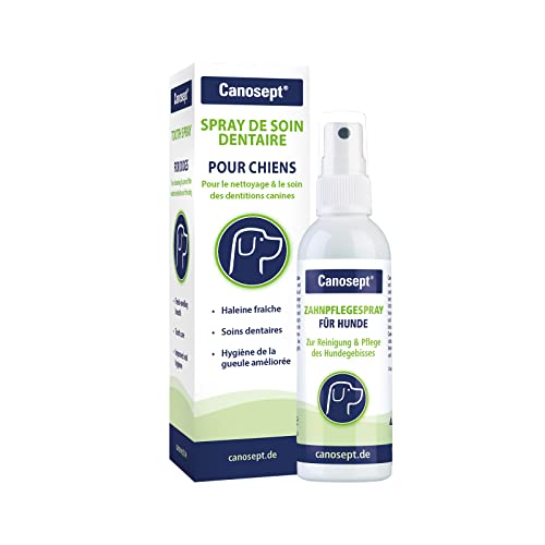 Canosept Spray de Soin Dentaire pour Chiens 100 ml - Plaque off Chien & Plaque Destructor Chien- pour le Nettoyage des Dentitions Canines - Rafraîchisseur d'Haleine pour Chiens