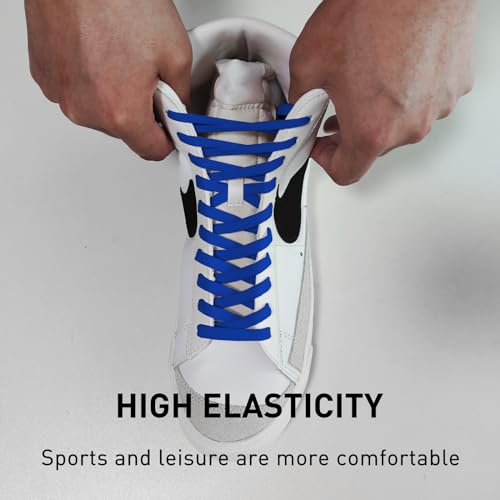 Image of UamGlsob 2 Pairs 5 /16 inch Flat Elastic Shoe Lace, Stretch Shoelaces