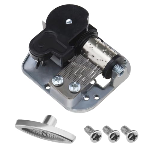 SG Store 1 meccanismo di avvolgimento per carillon, movimento musicale, accessori per carillon, viti chiave, meccanismo di avvolgimento in lega di zinco nero, 51 mm x 44 mm