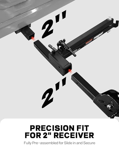 Image of Young 250 lbs Heavy Duty Swing Away Hitch Adapter for Bike Rack & Cargo Carrier, Pre-Assembled 2 inch Hitch Extender