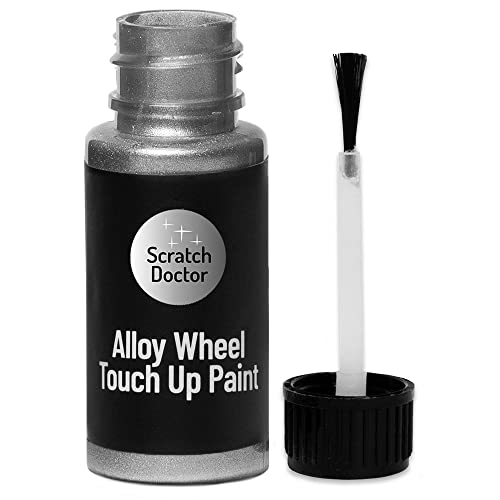 Scratch Doctor Alloy Wheel Touch up Paint Repair Car Rim Scratches, Scrapes Kerb Damage with Ease Gloss Finish (Silver)