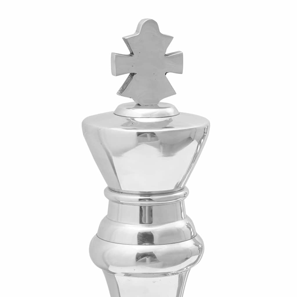 Silberne Skulptur aus Aluminium Set 2 Stück 17 x 17 x 42 cm Hochglanz für Wohnzimmer Regal Kaminsims Fensterbank Eingang Geschenk Erinnerung