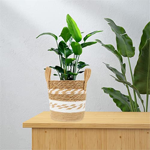 Mjwdp Basket Woven Planter Seagrass Pot Rattan Baskets Container Storage Flower Rustic Wicker #TOP2