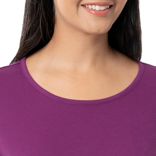 Image of Fruit of the Loom Women's Sueded Jersey Crew Top and Fleece Pant Sleep Set