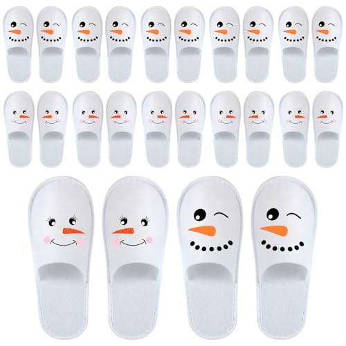 Twistover 12 Pairs Christmas Disposable Slippers for Guest Spa Slippers