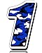 Biomar Labs® Número 1 Camuflaje Militar Azul Vinilo Adhesivo Pegatina Coche Auto Motocross Moto Sport Start Racing Tuning N 211