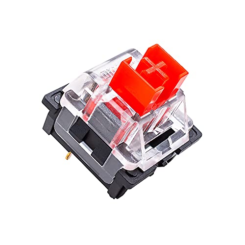 OUTEMU (Gaote) Red 3-Pin Linear 45g Force Dustproof Hot-Swappable Key Switches - Cherry MX Equivalent for Mechanical Keyboard - Pack of 65
