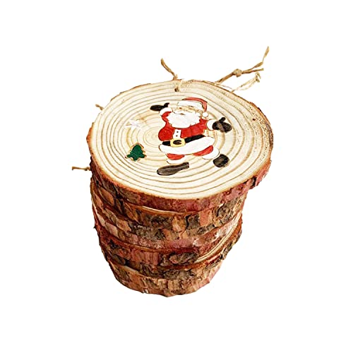 Wooden Hanging Snowmen & Santa Christmas Tree Ornaments Solid Wood Hanging Christmas Decorations Hanging Xmas Pendants(8 Pcs) #TOP2