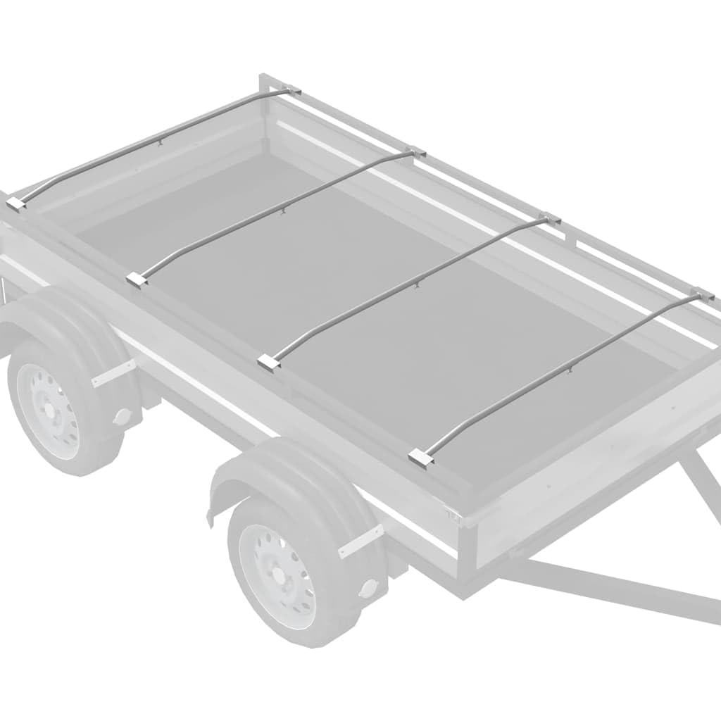 Soporte de lona para remolque, 4 unidades, aluminio plateado, ajustable, 100 – 145 cm, resistente a la intemperie, resistente a la corrosión, duradero para taller, garaje, montaje y bricolaje