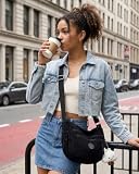 Micmores Sztruksowa torba crossbody dla kobiet, wielokieszonkowa torba w kształcie półksiężyca, estetyczna torba na ramię w stylu retro z regulowanym paskiem, do podróży, pracy i codziennego użytku