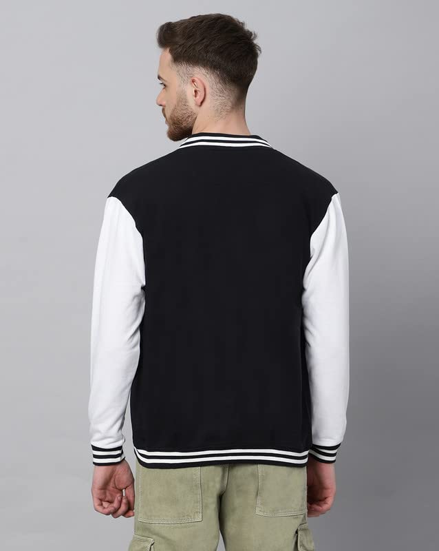 Image of BE SAVAGE Men's Cotton Blend Standard Length Varsity Jacket
