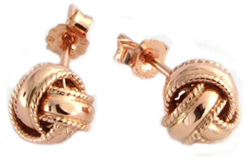 Boucles d'oreilles à tige en argent et or rose pour femme Cover