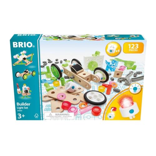 BRIO 34593 Builder Light Set | Wooden Toy Train Set for Kids Age 3 and Up