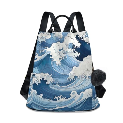 Mochila para mujer Seawaves antirrobo casual con pompon elegante