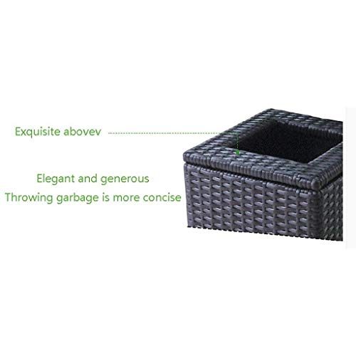 Cubo de basura para exteriores de ratán plástico y 30L 4