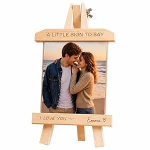 Personalized I Love You Gift for Her, Gifts for Girlfriend, Boyfriend & Wife Birthday Gift Ideas, Custom Photo Love Keepsake, Romantic Couples Gifts, Wooden Desktop Memory Display for Anniversary, Valentine’s Day