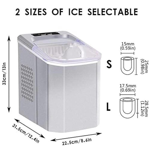 Máquina fabricadora de hielo de mostrador, portátil, produce 15 kg de cubos de hielo en 24 horas, listos en 8 minutos, para uso en casa y oficina — 1 unidad miniatura 2