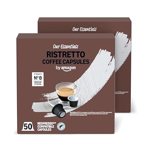 by Amazon Cápsulas de Café Ristretto de Plástico Compatibles con Nespresso, Tostado Medio, 100 Unidades (2 Paquetes de 50), Certificadas por Rainforest Alliance | Ya disponible en tu tienda friki favorita! En mundofriki.es!